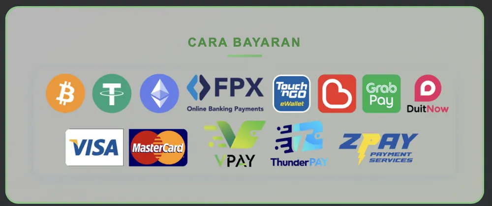 Cara bayaran yang dipaparkan